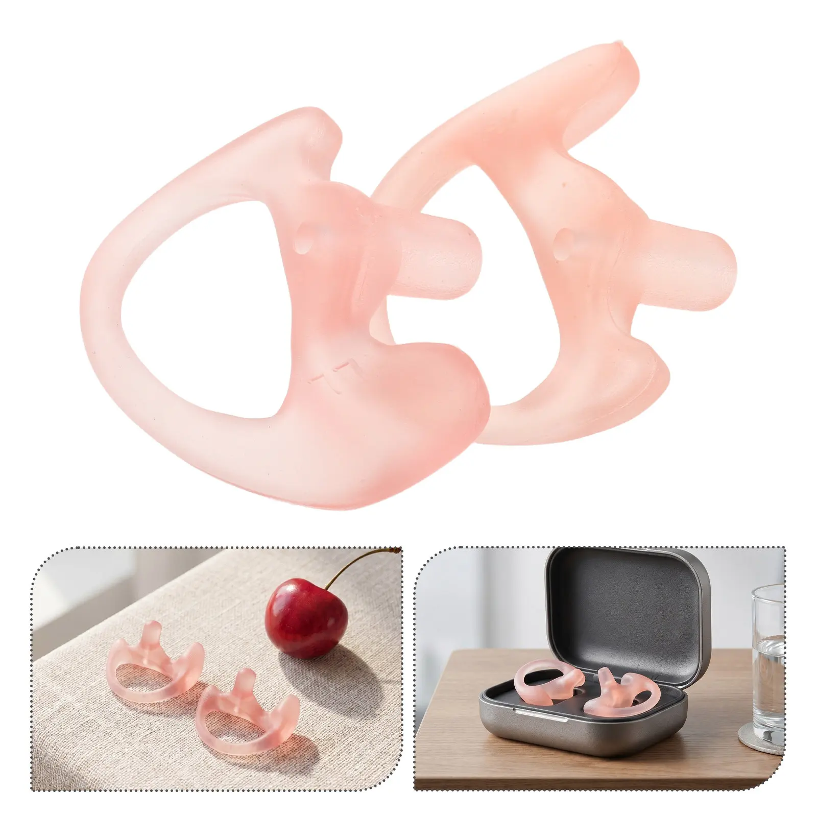 1Pair Walkie Talkie Earpiece Replacement Soft Silicone Earmolds Open-Ear Design Comfortable Long-Wear Compatible Acoustic Tube