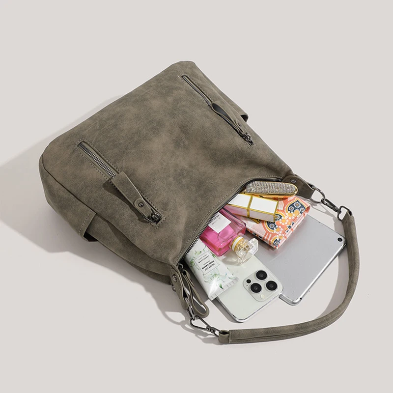 Borsa a tracolla da donna Borsa a tracolla singola con croce obliqua di design di lusso Borse di grande capacità Borsa Hobos in pelle PU opaca retrò