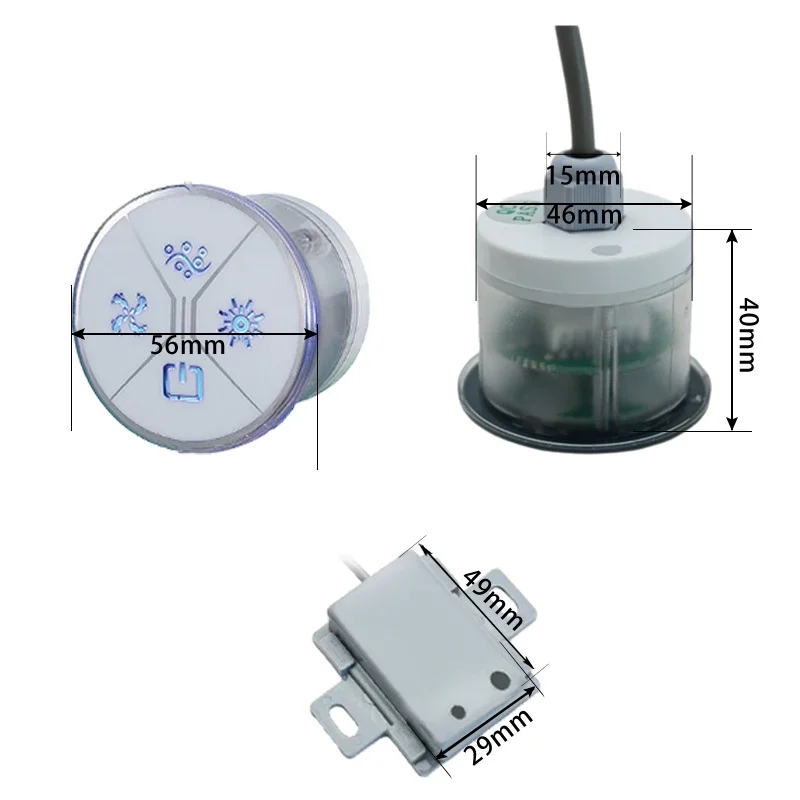

AC 220V Round Control Panel Induction Screen CE Certified Spa Combo Water Massage Bathtub Air Bubble Controller Kits White Color