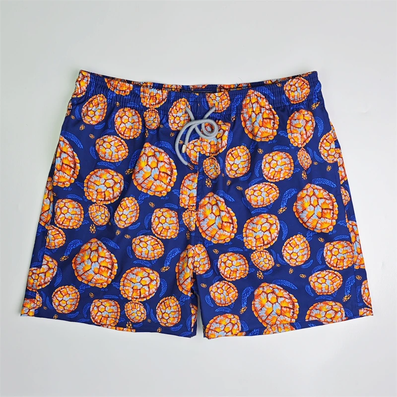 VILEBREQUIN  Pantalones cortos de tablero para hombre, Bañador con estampado de Coconut Tree alrededor de la playa, natación en la piscina, fiesta