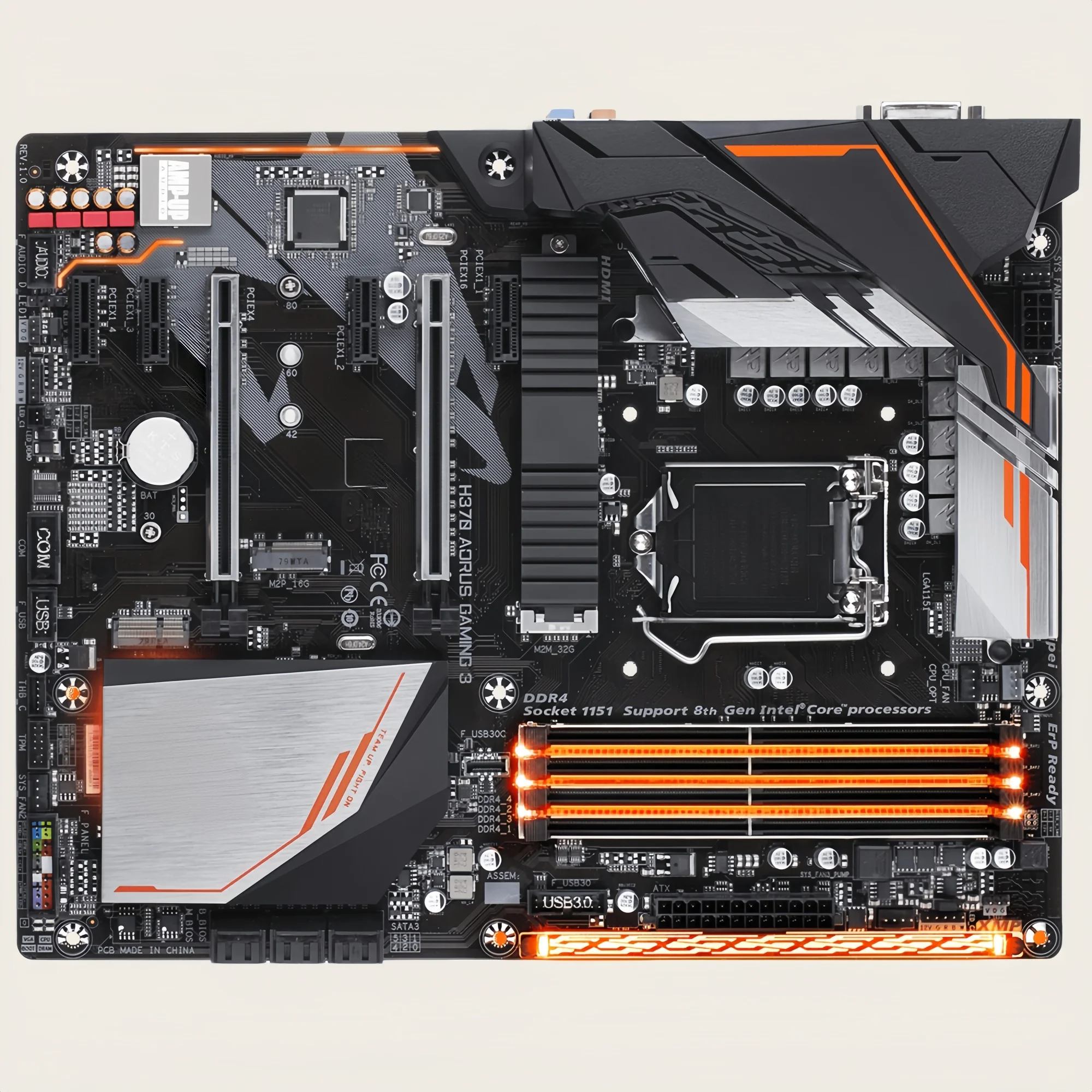 For Gigabyte H370 AORUS GAMING 3 Motherboard  LGA 1151 DDR4 M.2 Mainboard 100% Tested OK Fully Work