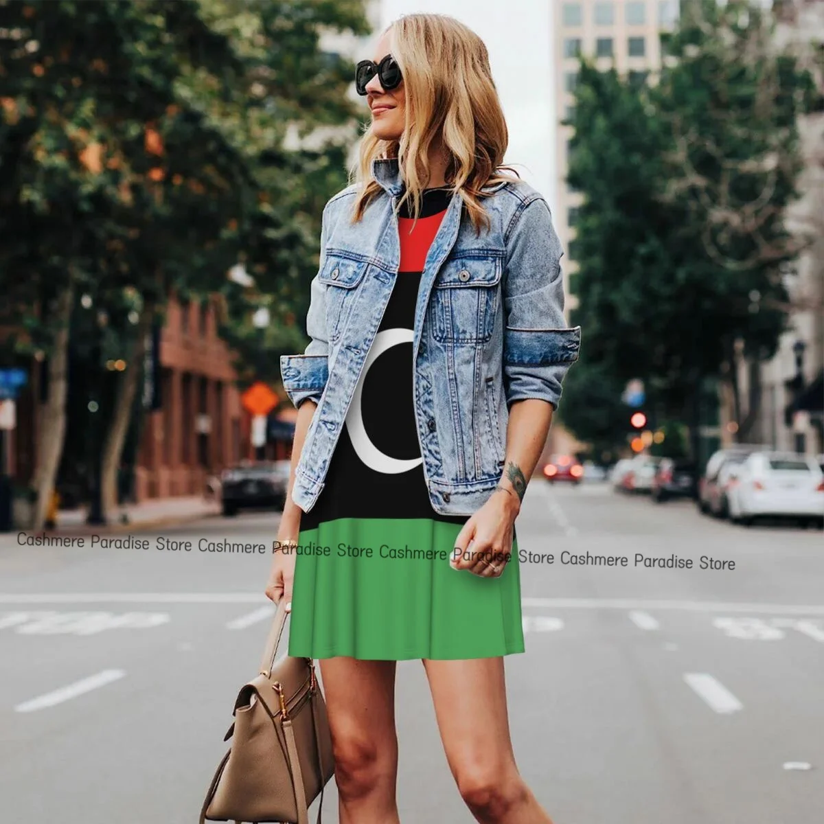 Dameskleding Jurken Libya Vlag Ronde Hals Mouwloze Lengte Jurk