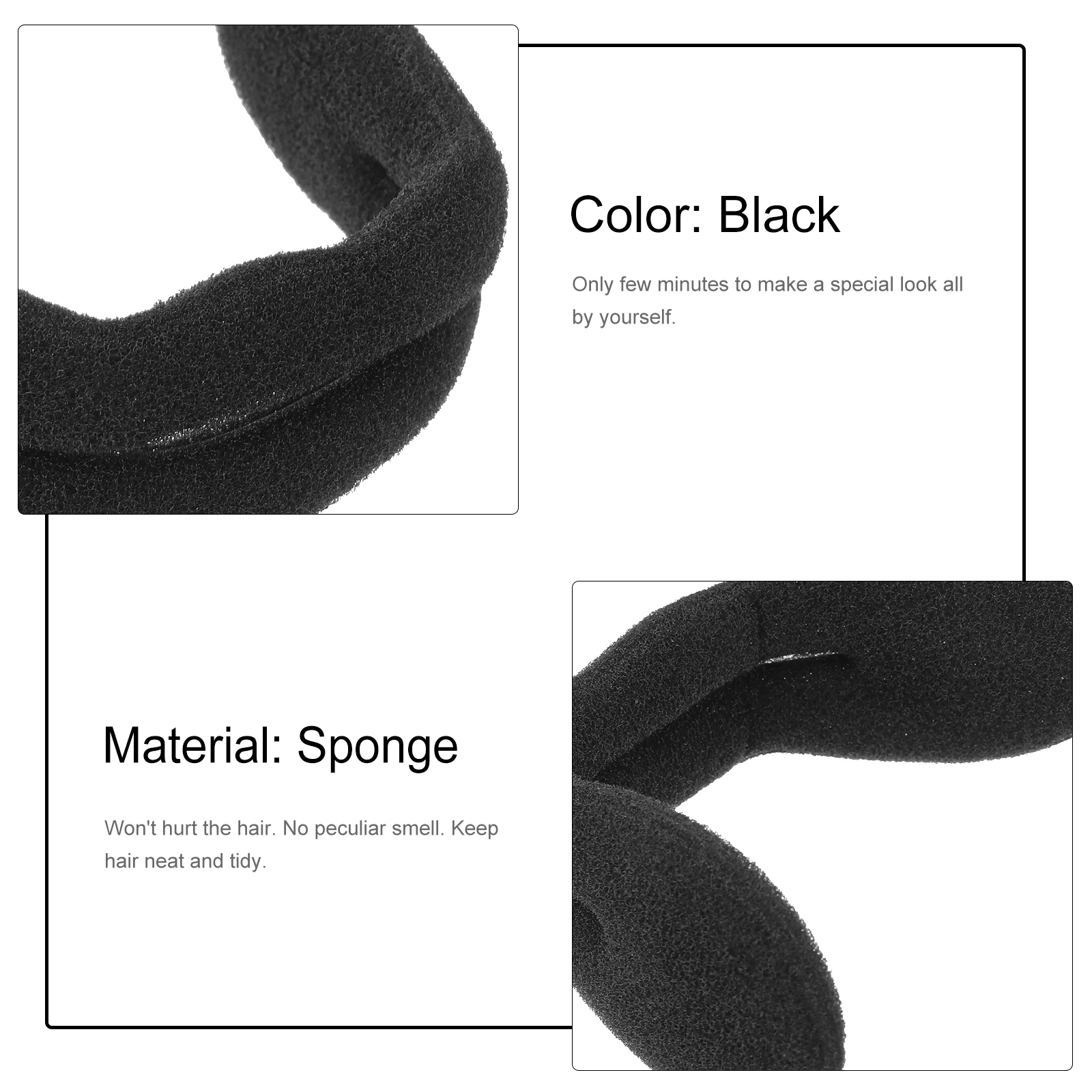 

6pcs Donut Bun Maker Sponge Hair Styling Tool Easy Elegant Ponytail Buns Kids Ballet Dance Use Large Small Sizes