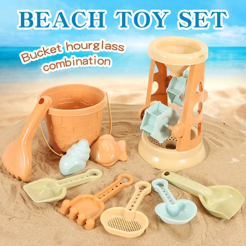 Kids Beach Sand Toys Set Travel Beach Toy Sand Castle Building Kit Large Sand Shovel Outdoor Party Gift wheat straw toys