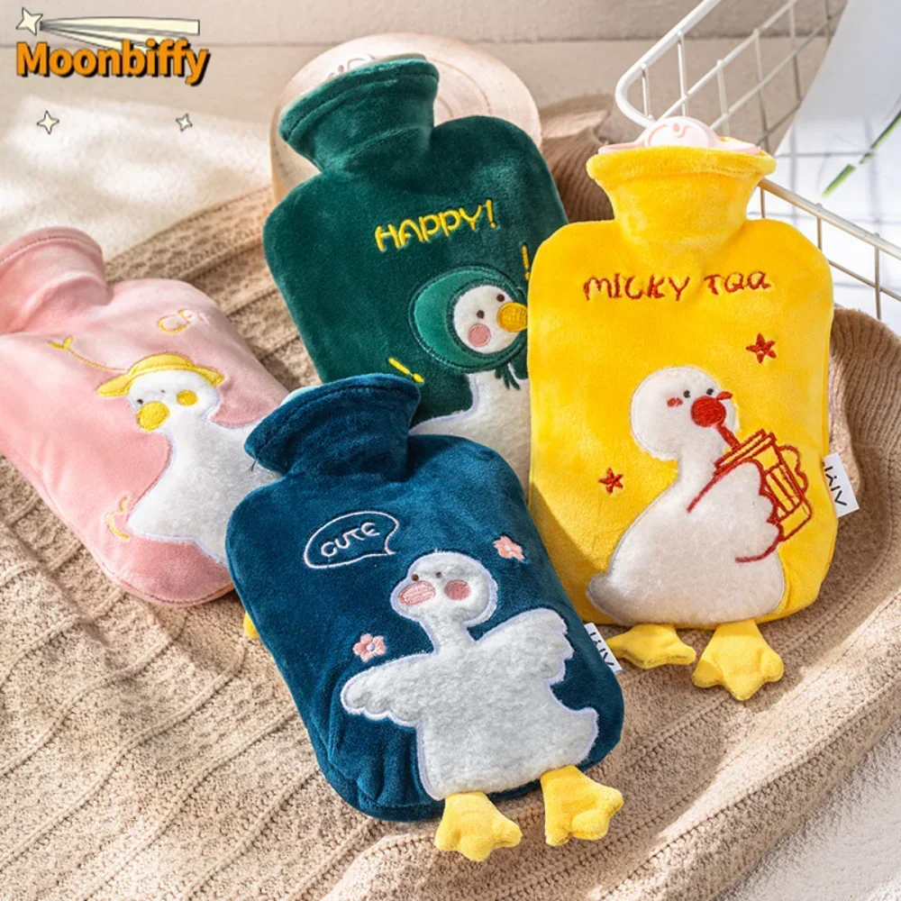 Plush Hot Water Bottle Cute Cartoon Warm Hot Compress Winter Irrigation Explosion-Proof Large Small Girl Adult Student Creative