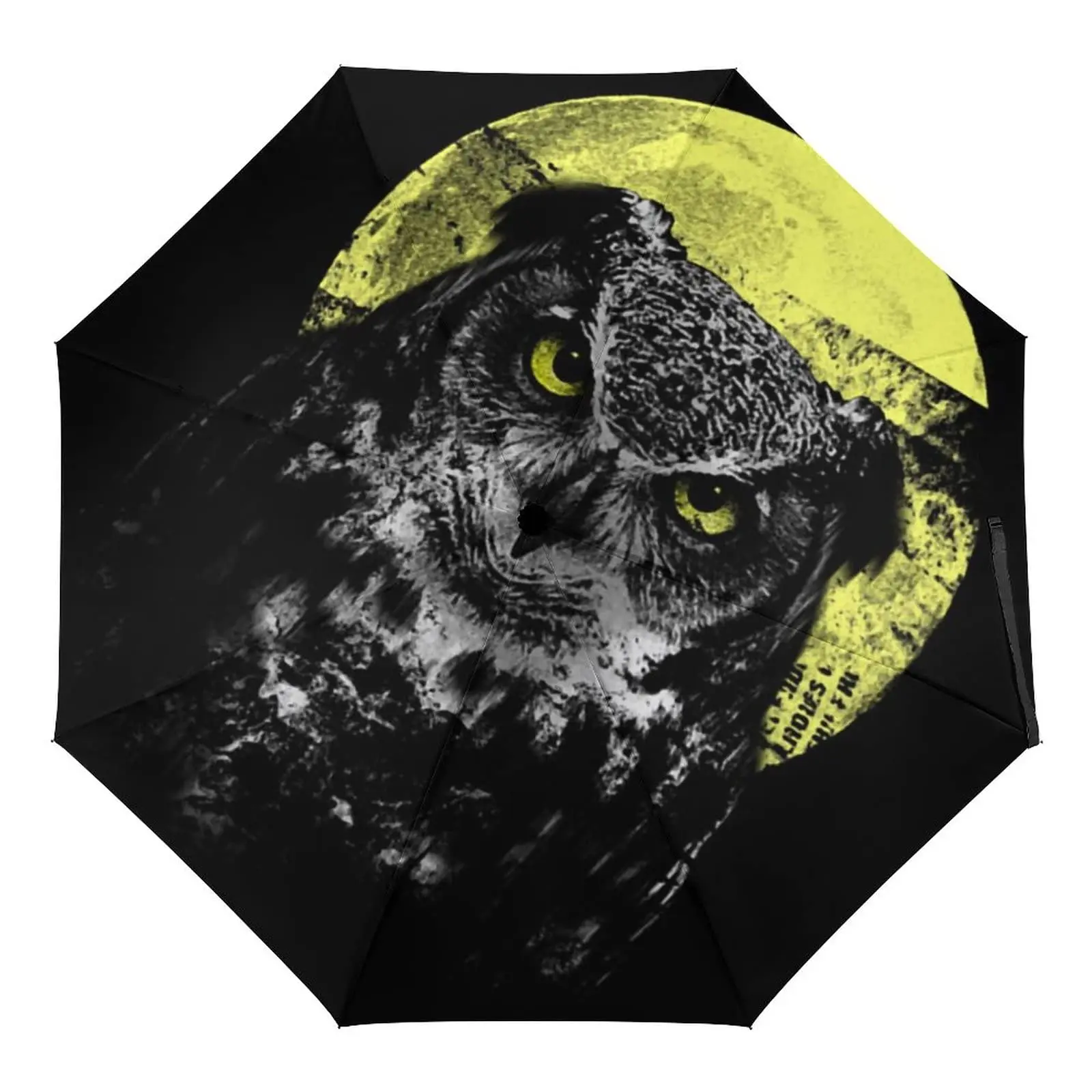 Cute Cartoon Owl Mushroom Folding Umbrella Nocturnal Animals Compact Windproof Travel Umbrellas Rain Sun for Adults Teens Kids