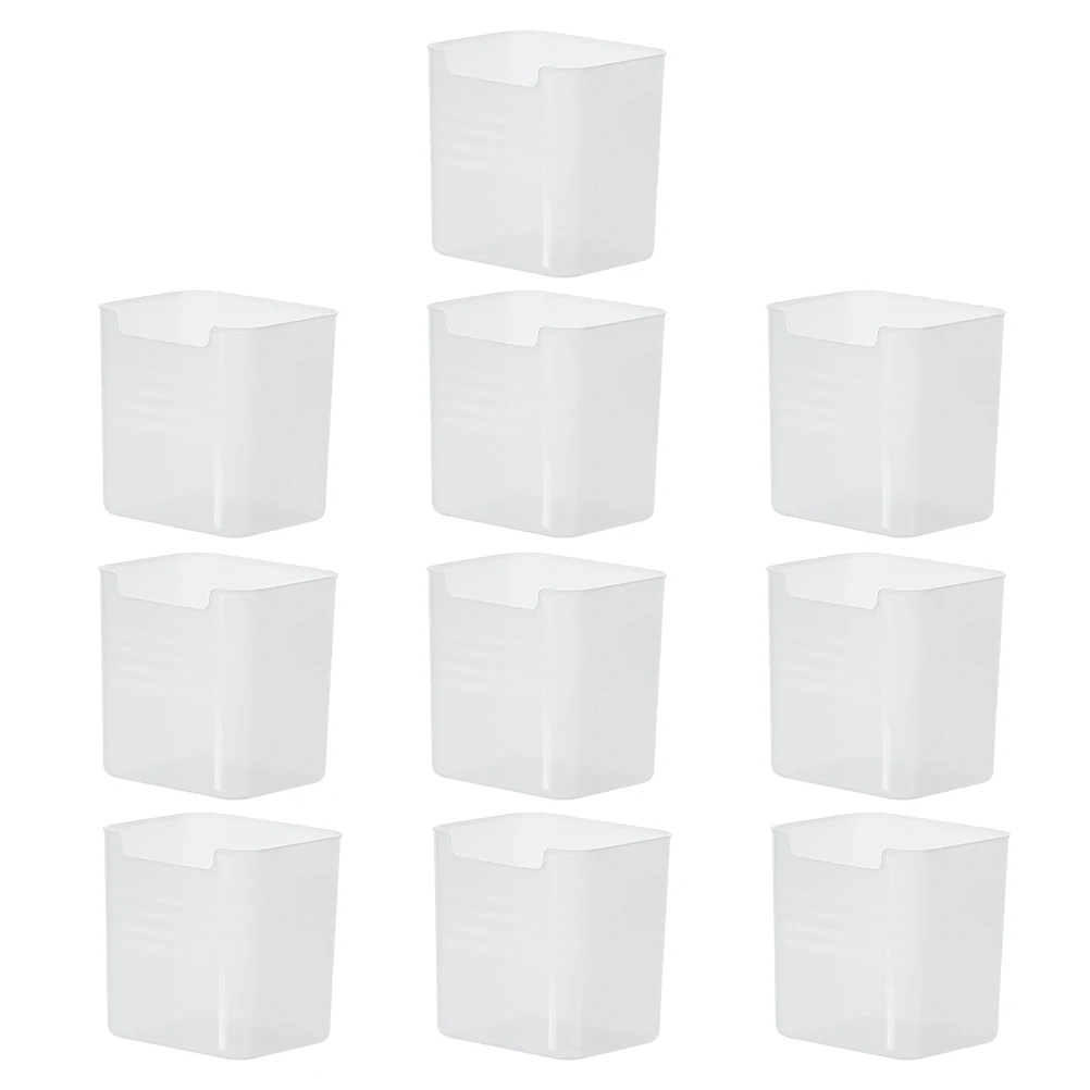 

10pcs Multifunctional Refrigerator Storage Bins Clear Fridge Organizer Boxes Side Door Pantry Cabinet Shelving Pp Material Heavy
