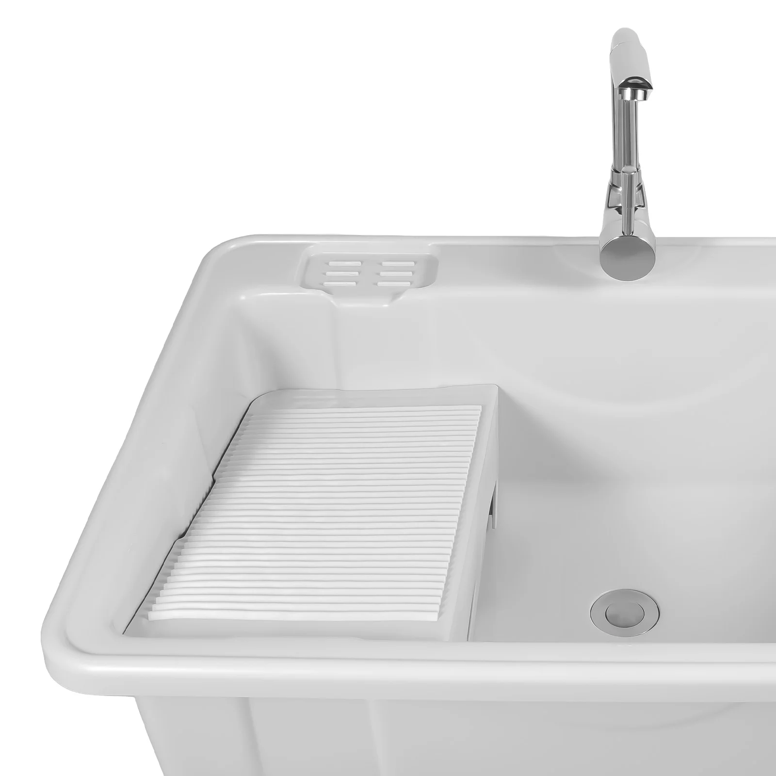 Multifunctional Laundry Sink: Durable PP Material, Easy Installation, Complete Accessories, Classic Gray Design