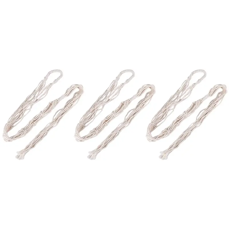 A77I Set Of 3 Macrame Hanging Fruit Basket Storage Wall Hanging Produce Storage Boho Kitchen Decoration