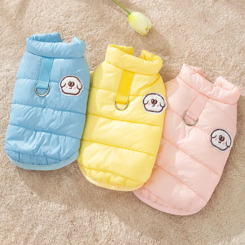

Simple Style Dog Padded Coat Pet Thickened Winter Coat Teddy Warm Clothes Cartoon Puppy Print Down Jacket XS-XL