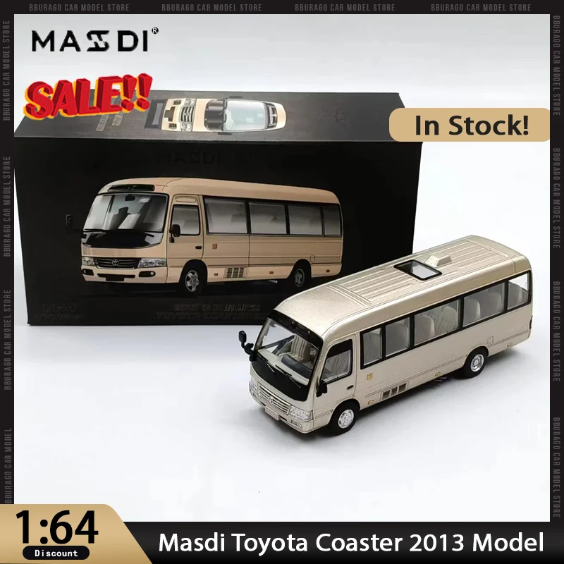 

Новинка в наличии Masdi 1:64, Toyota Coaster 2013, модель из сплава, миниатюрные литые под давлением украшения для Toyota, игрушки на заказ, подарок для детей