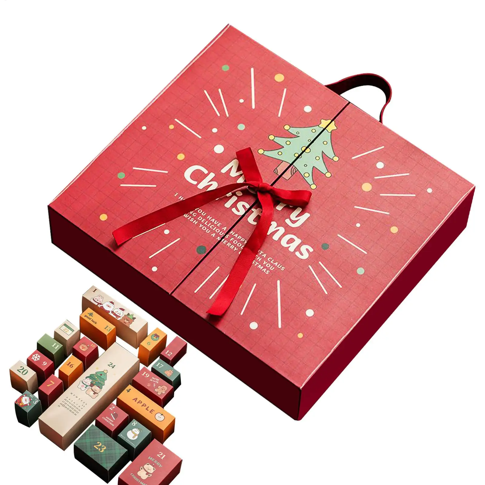 Empty Advent Calendar Christmas gift candy Empty Boxes 24 Days Countdown To Christmas Fillable Empty Cardboard Number Gift Box