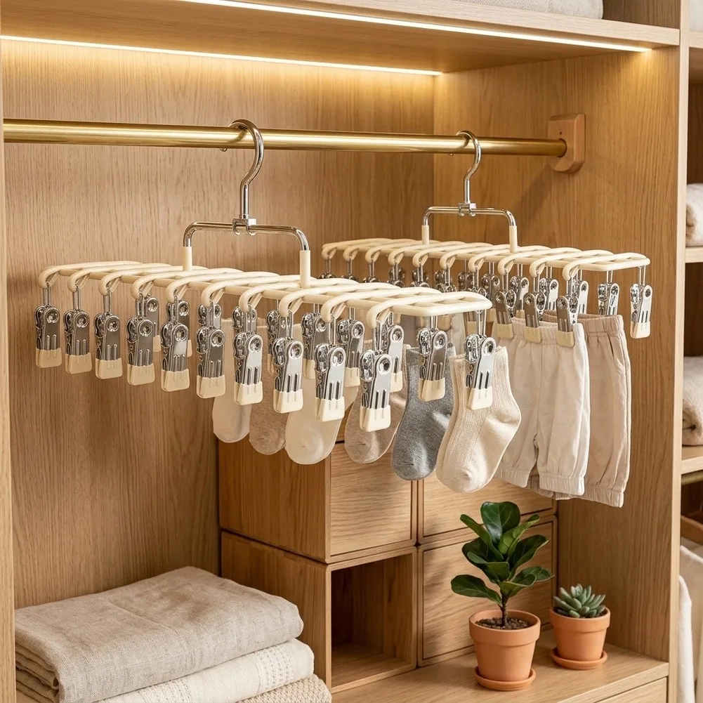 Pants Hangers 2pcs Stainless Steel for Jeans Leggings Skirts Space Saving Vertical Closet Organizer 36.5x10x21cm