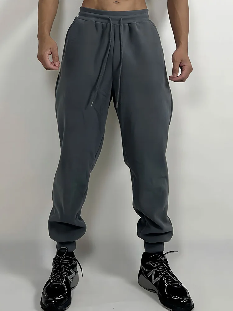 Men\'s pants Fitness corset pants men\'s loose drawstring basketball running training sweatpants plus fleece  sports long pants