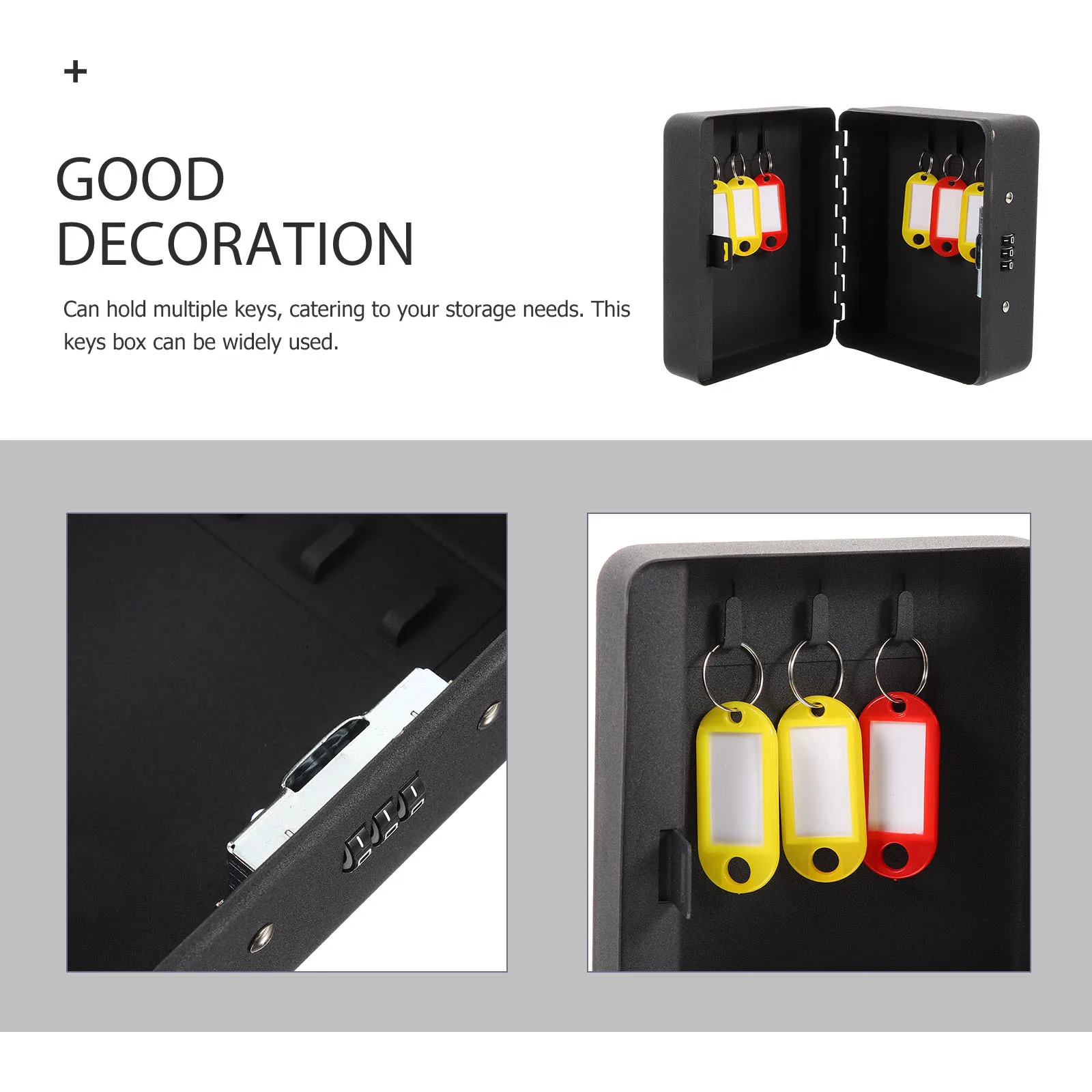 Password Key Box Wall Mounted Metal Keys Storage Safe Large Capacity for Home Security Key Management Code Lock Organizer