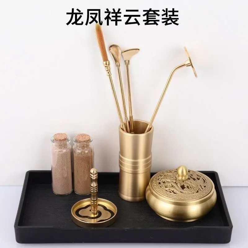 Pure Copper Incense Holder Set Home Office Tea House Handmade Incense Stove Tools Traditional Zen Fragrance Art Xmas Gifts DIY