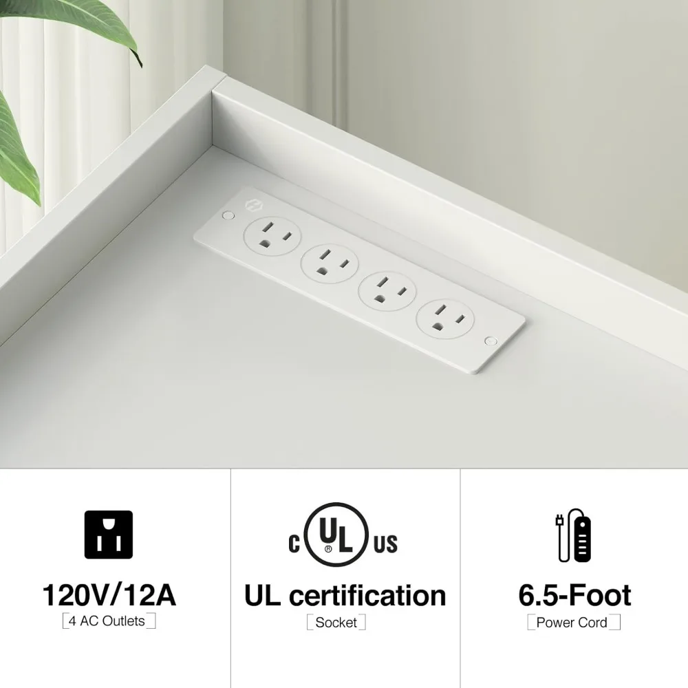 File Cabinet, with Charging Station, Mobile Lateral Filing Cabinets with Locking Drawer, with Open Storage Shelf, File Cabinet