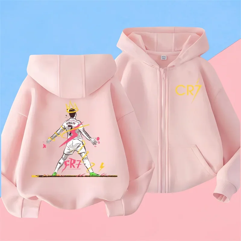 Kids Clothes Boys CR7 Children's Boy's Clothing Ronaldo Messi Zipper Hoodie Football Star Sweatshirts for Baby Top Boutique