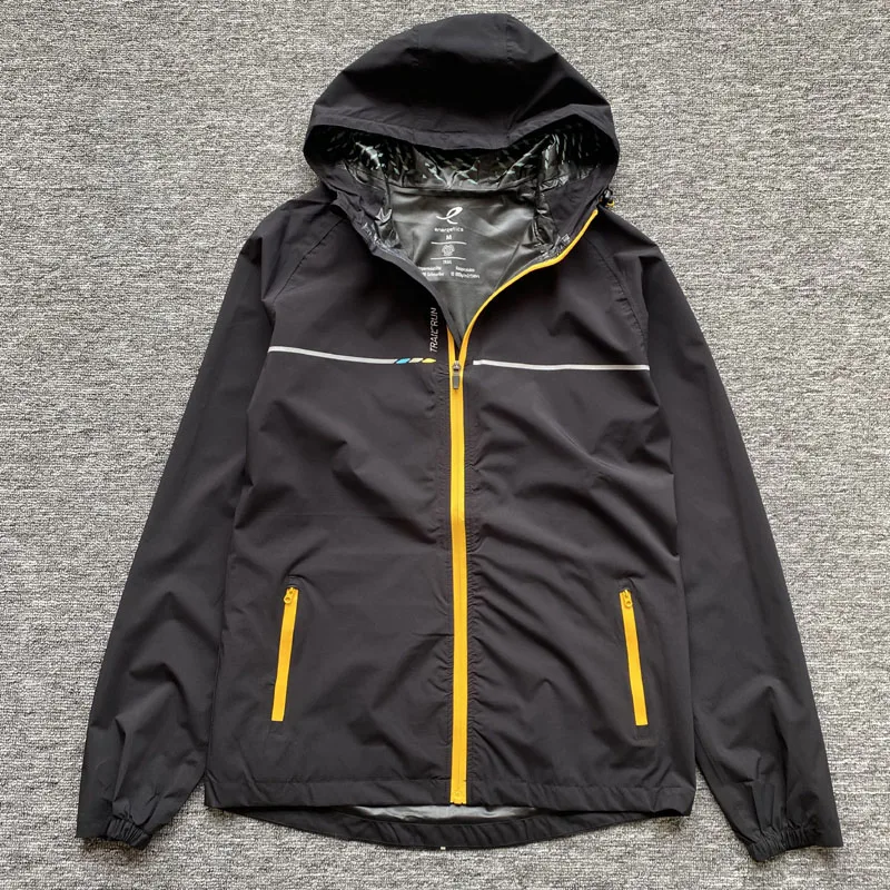 

Waterproof Outdoor Men's Jaet Thin Raincoat Zipper Closure Anti-Reflective Tee-Resistant Fabric Colion Color Hooded