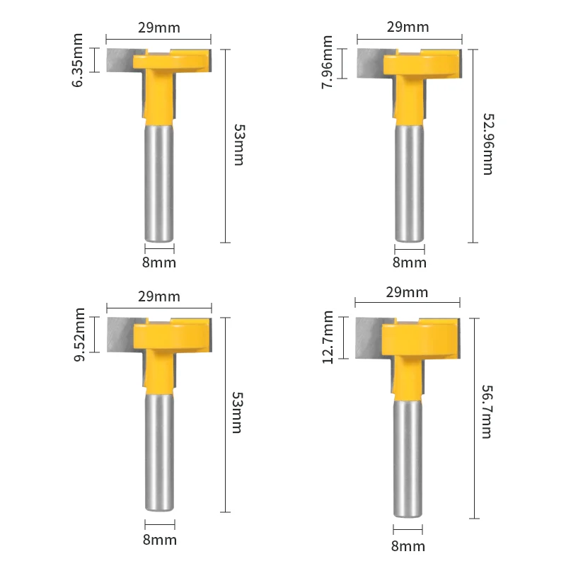 1PC 8MM Shank 29MM Bevel Sloting Bit Router Bit Woodworking Milling Cutter For Wood Bit Wood Cutters Face Mill End Mill