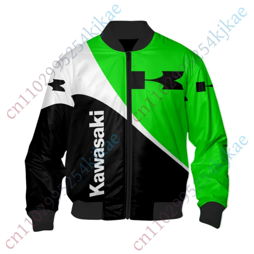 

Kawasaki Jacket For Men Clothing Lightweight Bomber Jacket Winter Baseball Uniform Harajuku Men's clothing Thick Coat Streetwear
