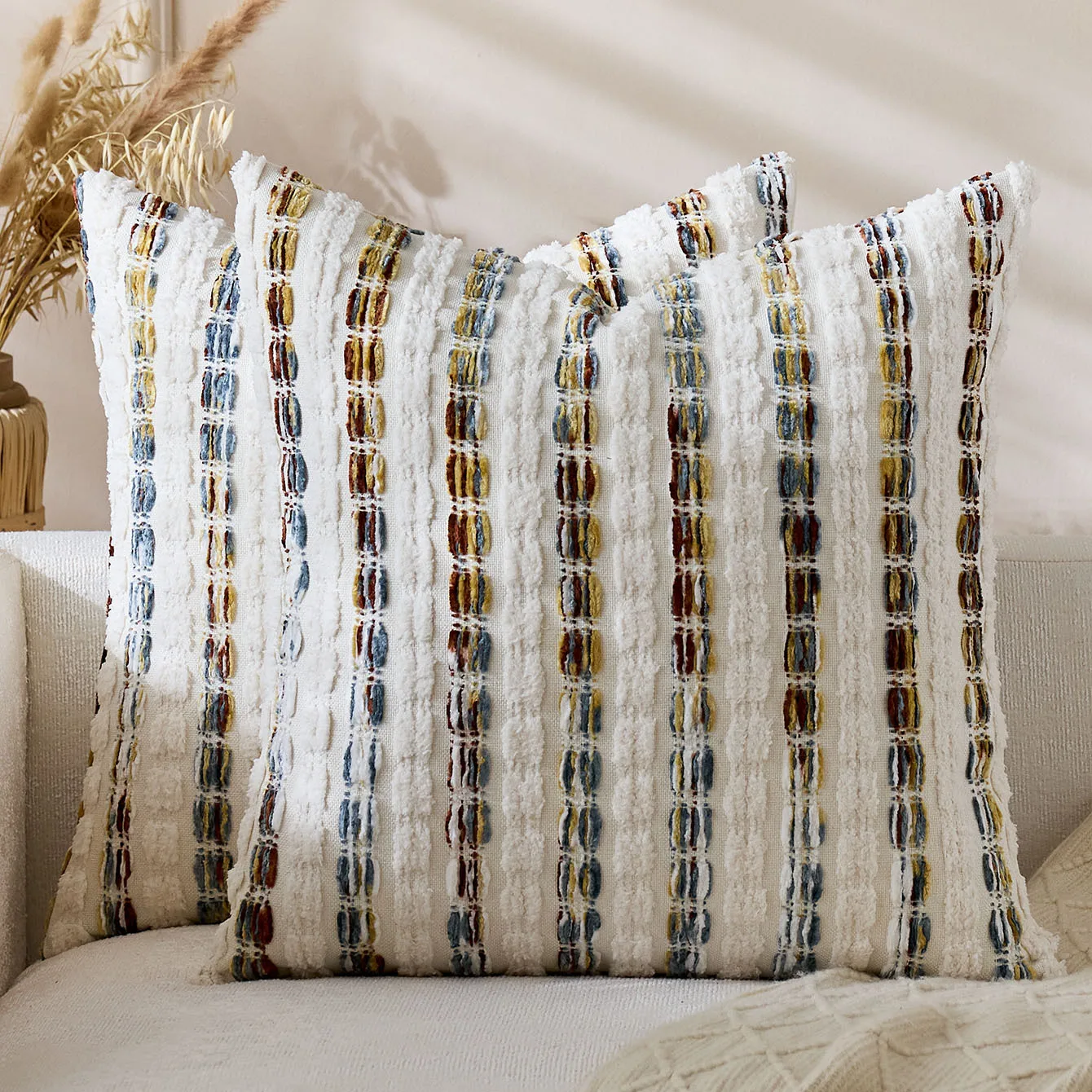 Modern Simple Living Room Sofa Stripe Pillowcase Bedroom Bay Window Pillowcase Homestay Soft Decoration Pillow 50