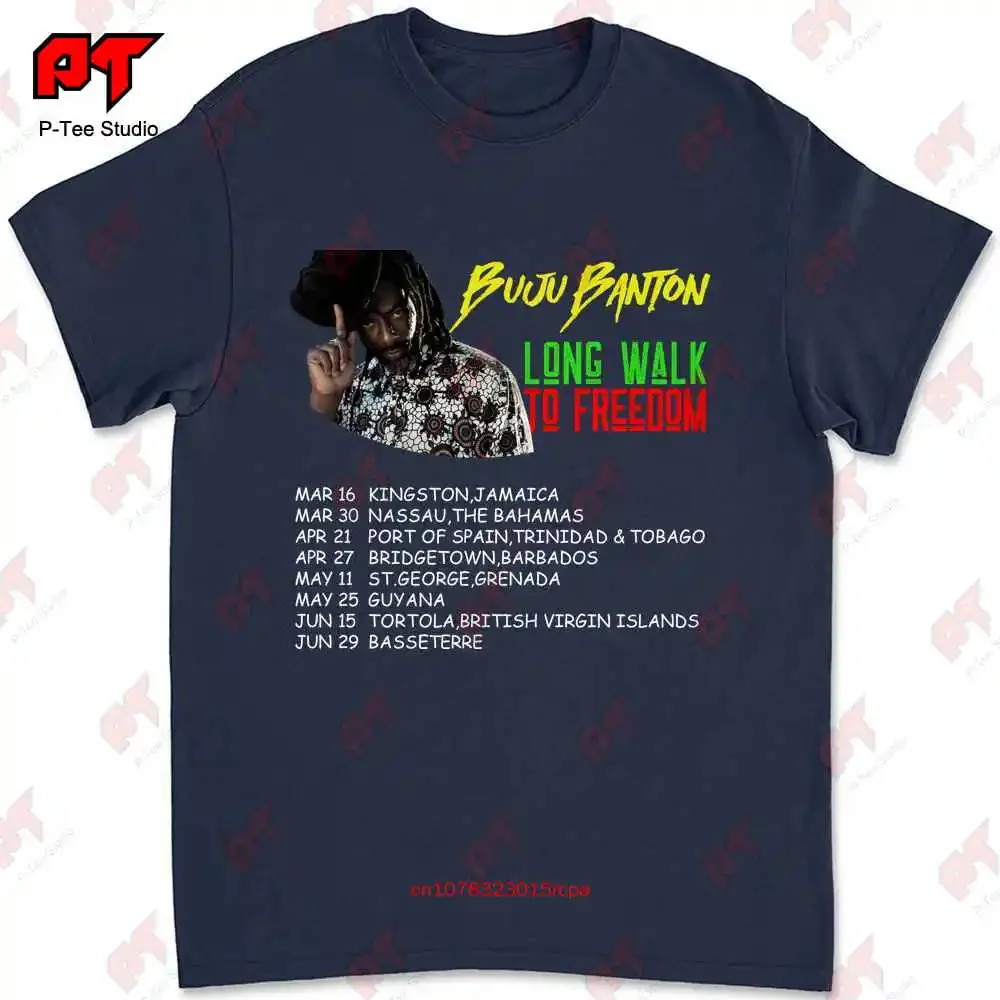 Buju Banton Dj Reggae Long Walk To Freedom Tour T-shirt BKKB