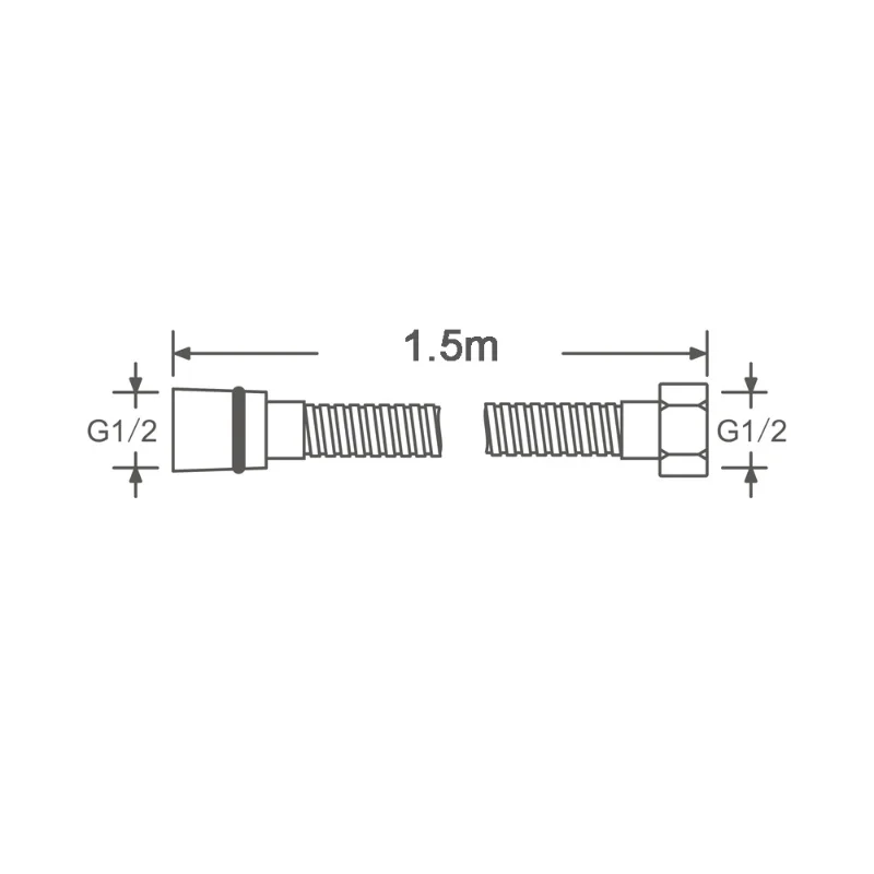 Manguera de ducha Lisa plateada de alta presión de PVC para baño, cabezal de mano, mangueras flexibles de Plomería