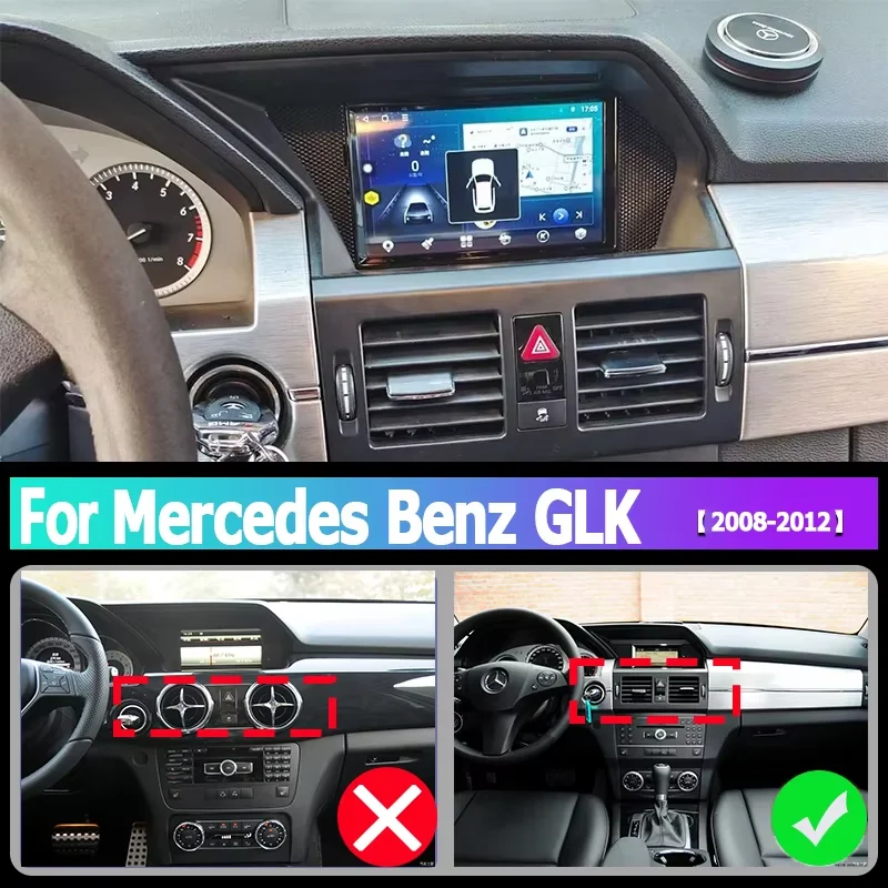 CarPlay 7' DSP Android 15 12GB RAM 256GB ROM Car Player GPS Multimedia Car Radio Autoradio For MERCEDES BENZ GLK 2008 - 2012