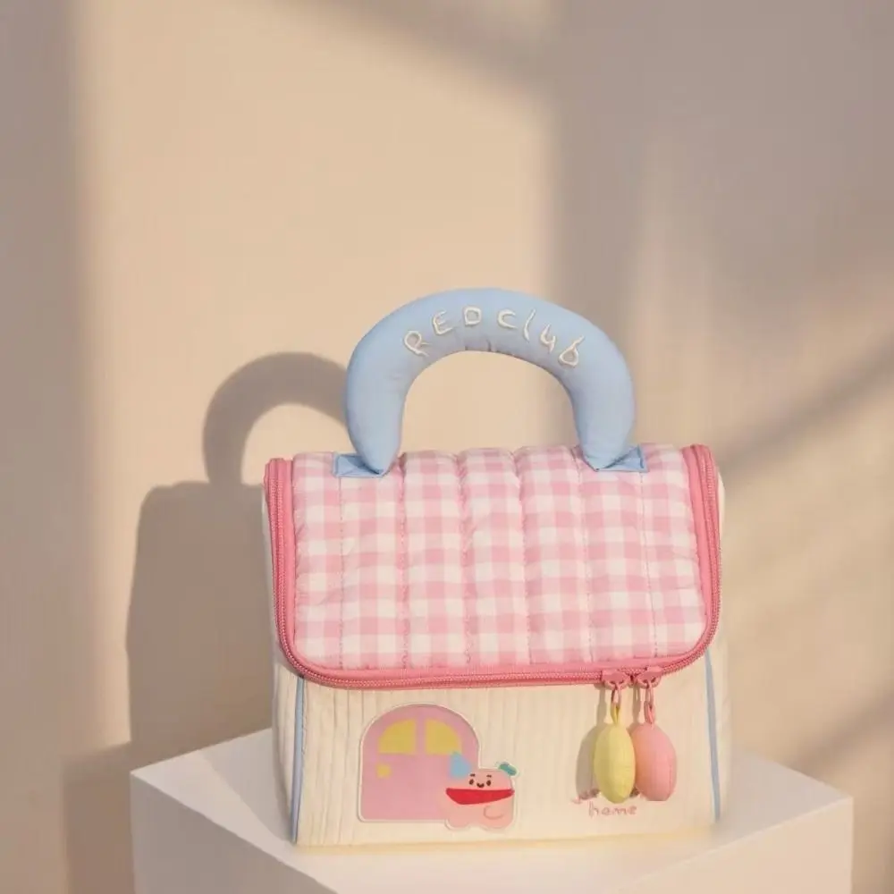 

New Cottage Makeup Bag Large Capacity Handheld Cosmetics Storage Bag Portable Multifunctional Cosmetic Pouch Travel