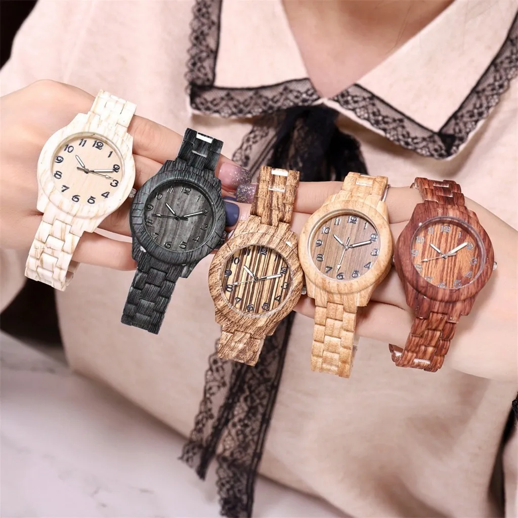 High-End Fashion Wood Grain Men's Watch  Digital Wood Grain Quartz Watch Alloy Atmosphere Dial Design Masculino Luxury Fashion