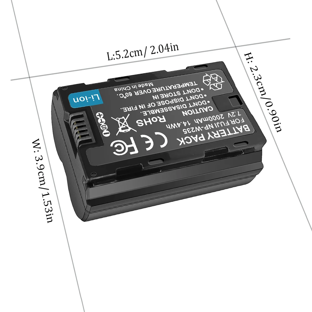 NP-W235 W235 Battery For Fujifilm FUJI GFX 100S , GFX 50S II , X-T4 , X-T5 , X-H2S , X-H2 , X-S20 , VG-XT4 Camear 2000mAh 7.2V
