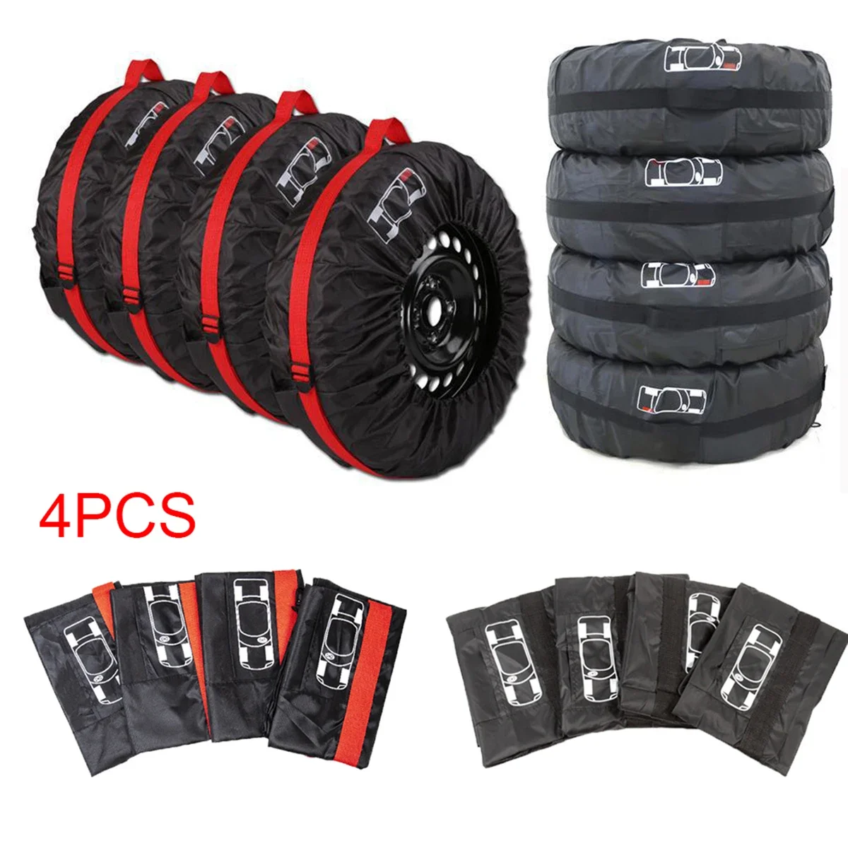 4/1 Pcs Spare Wheel Cover for 14 15 16 17 18 Inch Wheels Waterproof Auto Car 4x4 Spare Tire Storage Cover Dust-proof Protector