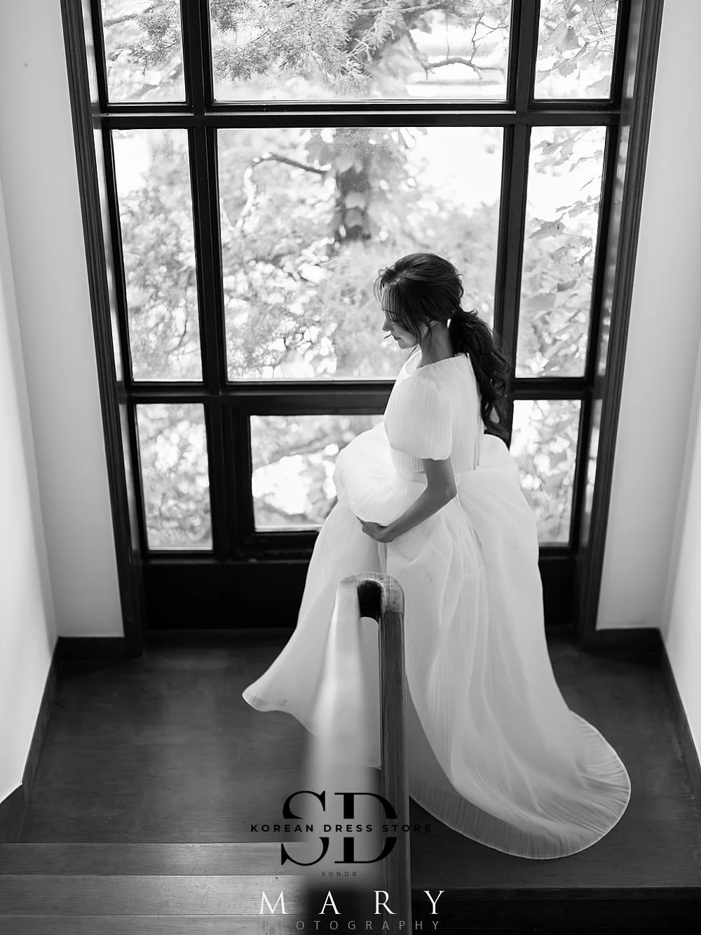 Sondr O-Neck Short Sleeves Korean Wedding Dresses 2 Pieces A Line Bridal Gown Customized Self- Wedding Dress Photo Shoot