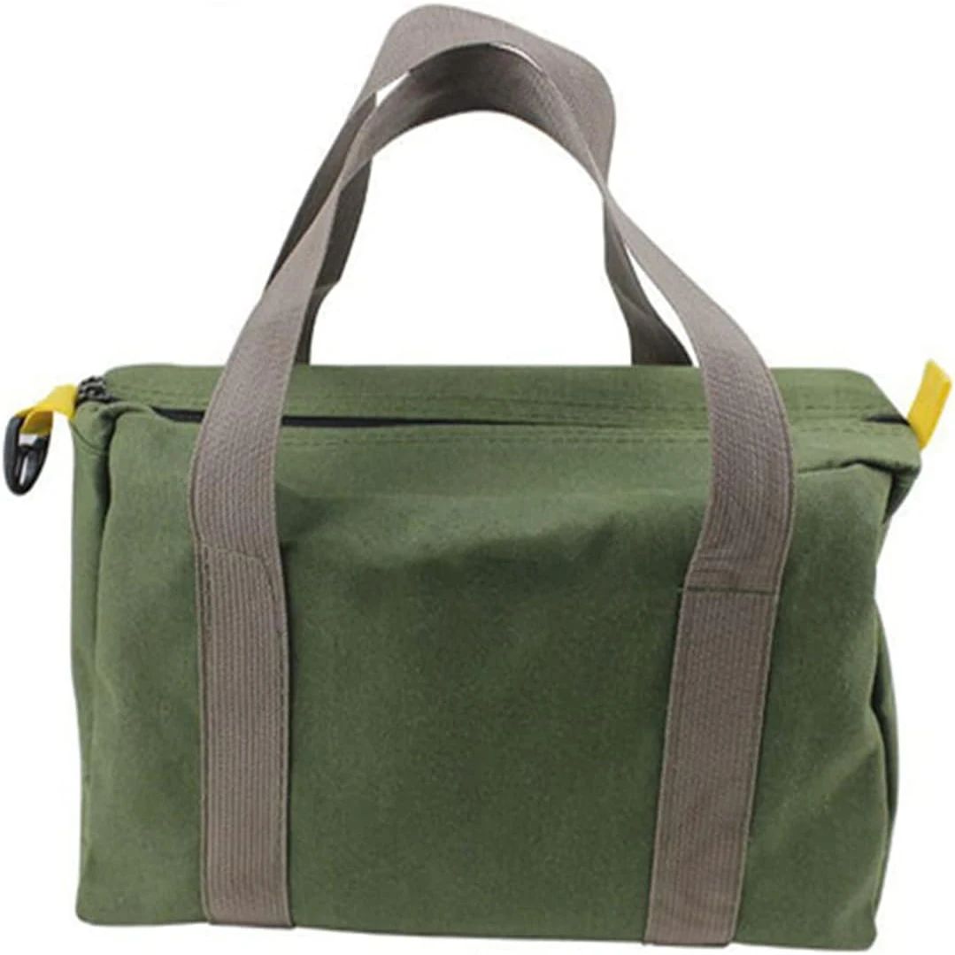 Wide Mouth Tool Bag, Canvas Tool Bag, Heavy Duty Tool Storage Bag, Large Capacity Tool Tote Bag for Electricians, Power