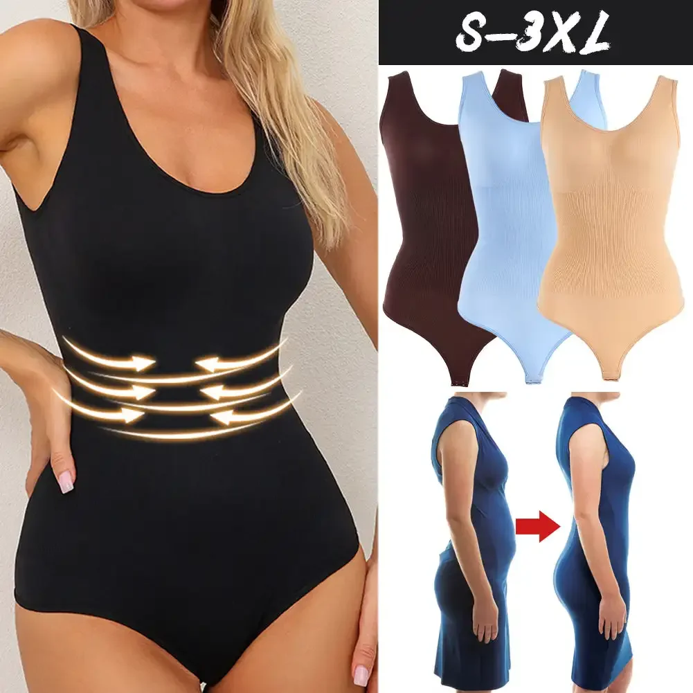 Plus Size Bodysuit Women Slimming Underwear Open Crotch Shapewear Seamless Thong Jumpsuit Postpartum Body Shaper S-XXXL