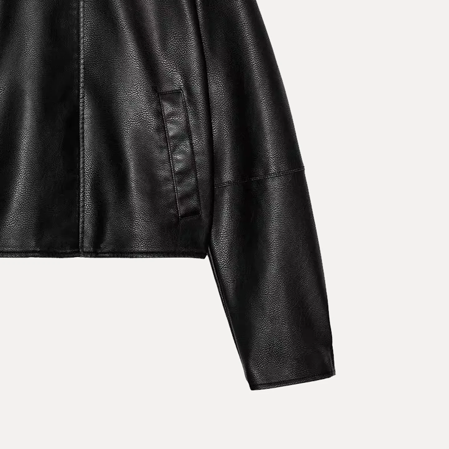 심플한 퍼스널리 가죽 재킷 여성용 아우터웨어 2025 가을 스탠드 핏 롱 슬리브 지퍼 클로저 데일리 웨어