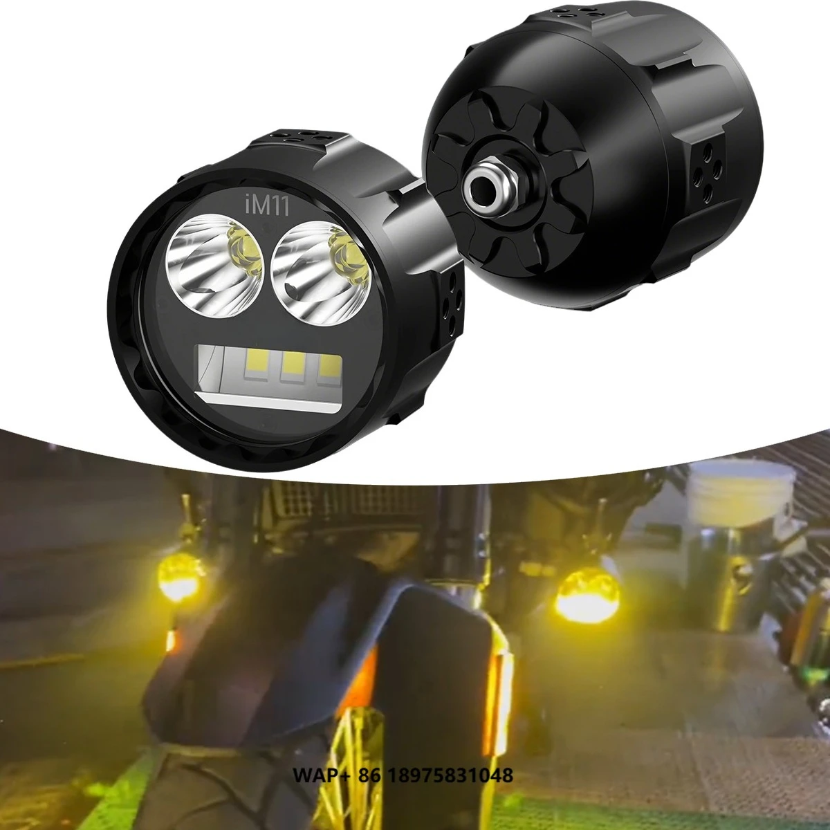 

65W LED Small Fog Lights for Motorcycles Yellow Brightest Spotlight Safe Use IP68 Aluminium DRL Motorcycle Auxiliary Lights