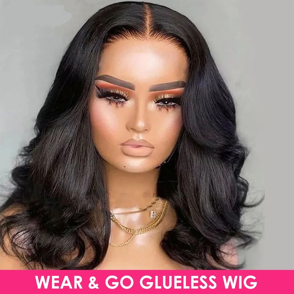 Wear And Go Glueless Wig Body Wave Bob Wig Human Hair Glueless Wig 4x4 Pre-cut Preplucked Lace Closure Wigs for Women