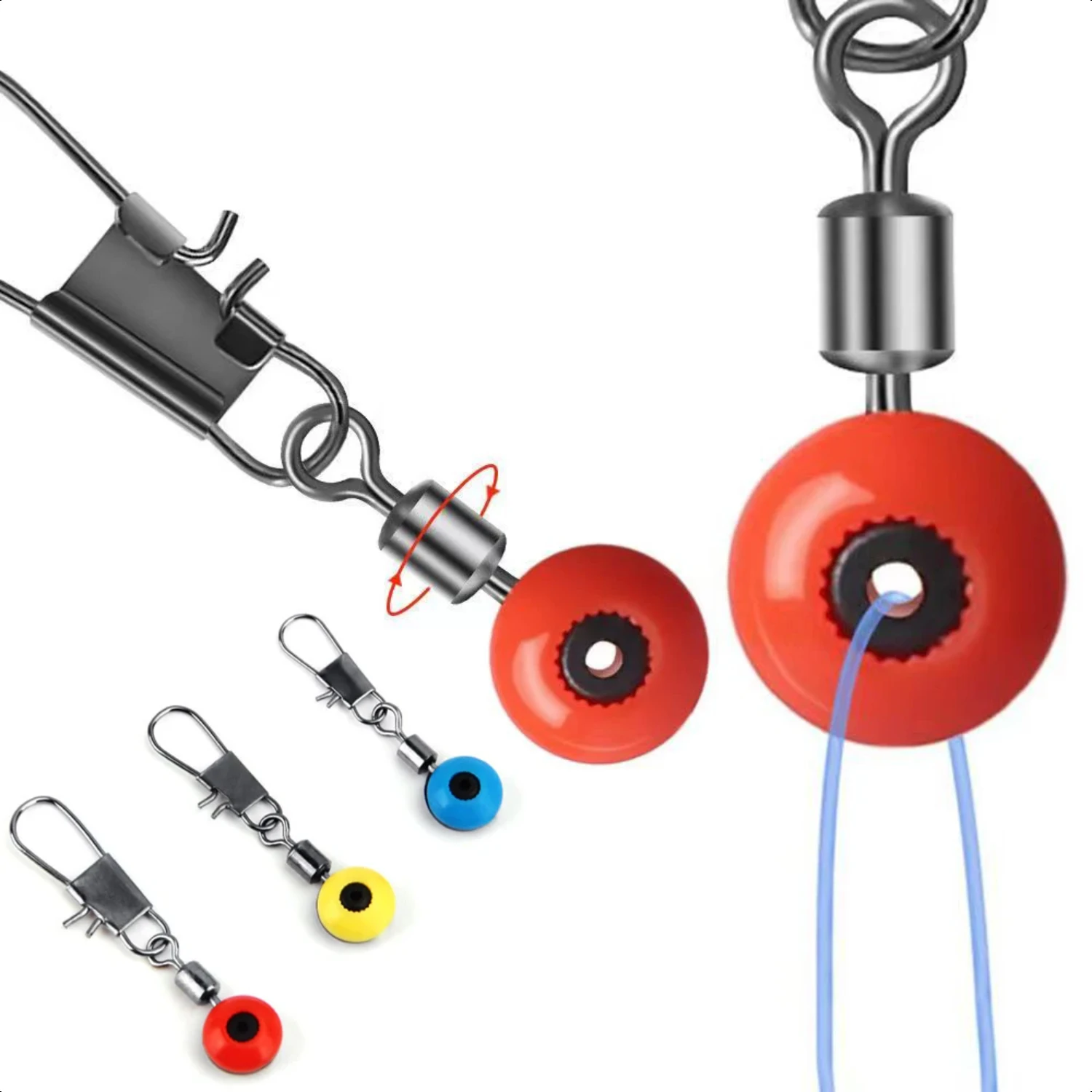 

Space Beans 100PCS Connector Buoy Pin Fishing Float Line Lure Bobber Swivel Snap Equipment Ascesorios Pesca Rotate Ring Tackle