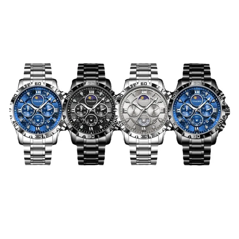 New* Swiss Men’s Automatic Quartz Watch, Waterproof, Luminous Dial, Date Display, Luxury Timepiece