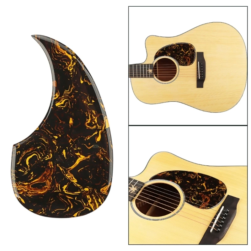 PVC Guitar Self Pickguard Yellow Pastes Pattern Anti-Scratch Guard Plate Replacement Acoustic Guitar Scratch Plate