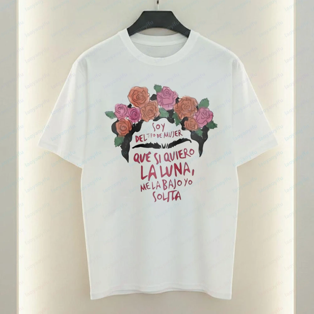 Mexican Culture Design Tee Frida Kahlo Women T-Shirt Trendy Casual Style Cotton Tops Trend Classics Nostalgia Clothes for Women
