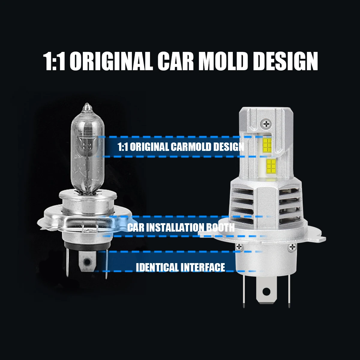 2pcs H4 LED Car Headlights Bulb 9005 9006 LED Headlight Canbus CSP Car High Close Lamps Auto With Fan Turbo Lights 12V 6000K