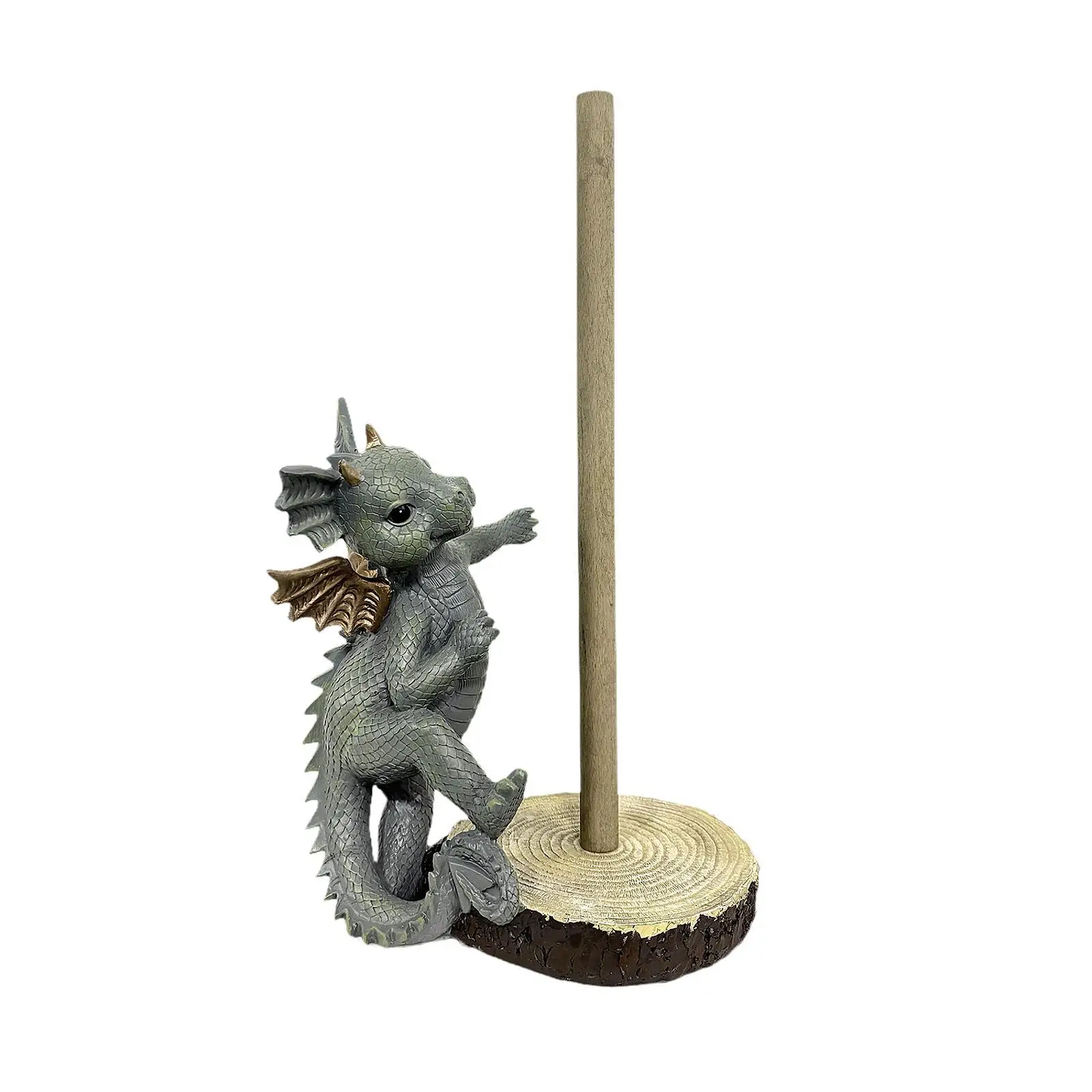 Dinosaur Paper Towel Holder Decoration Housewarming Gift Resin Paper Towel Roll Holder Roll Paper Organizer for Bathroom Kitchen