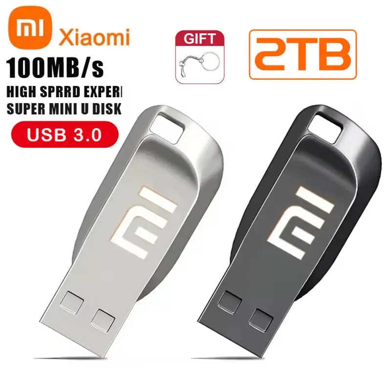 

USB-флеш-накопитель Xiaomi Mijia на 2 ТБ, USB 3,0, металлический флеш-накопитель большой емкости на 1 ТБ, высокоскоростной флеш-накопитель, оригинальный U-диск