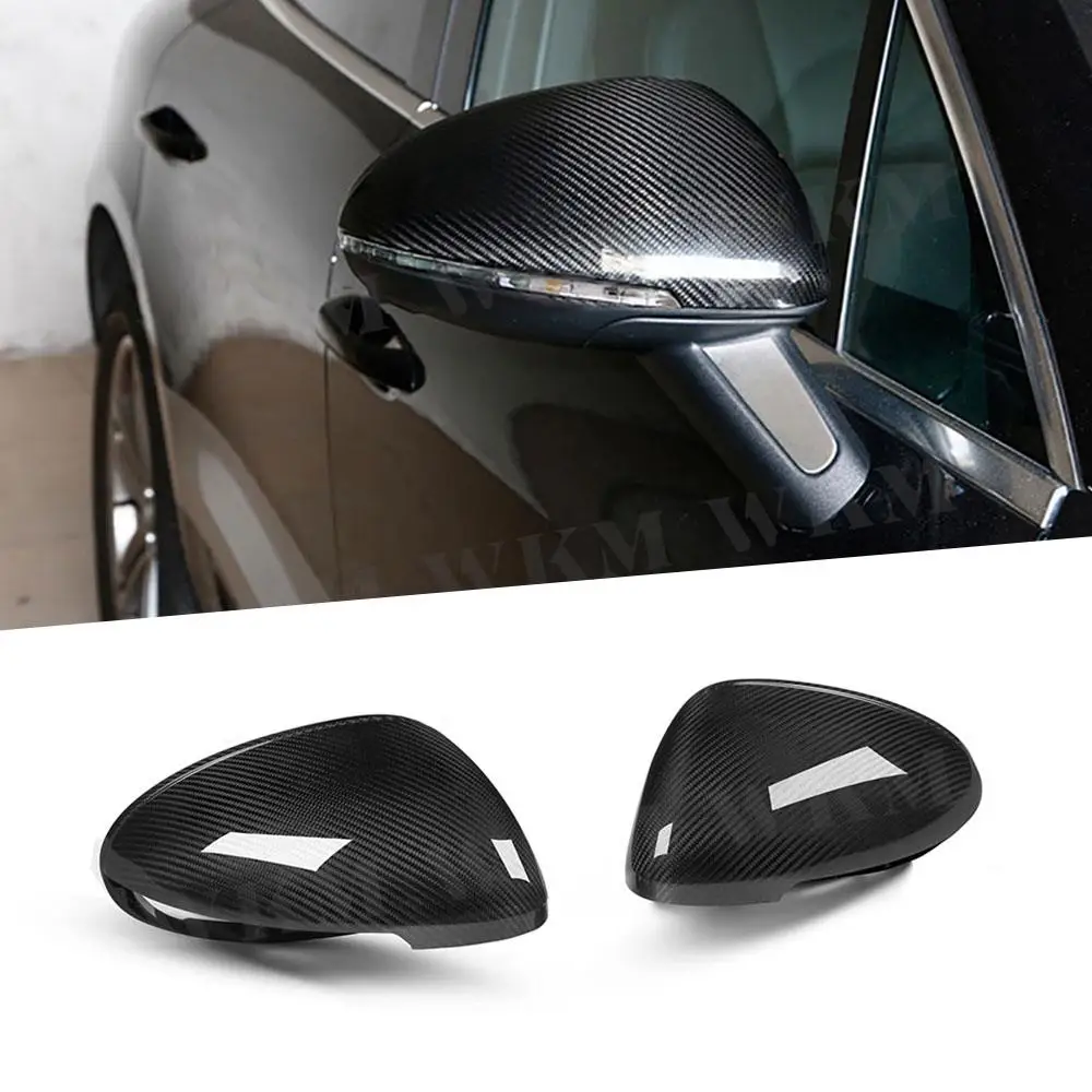 

Dry Carbon Fiber Door Side Rearview Mirror Covers Shell Trim For Porsche Macan 95B 2014-2021 Without lane Assist