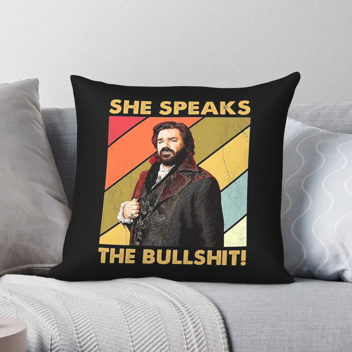 She Speaks The Bullshit Jackie Daytona Square Pillowcase Polyester Linen Velvet Printed Throw Pillow  Home Cushion Cover 45x45