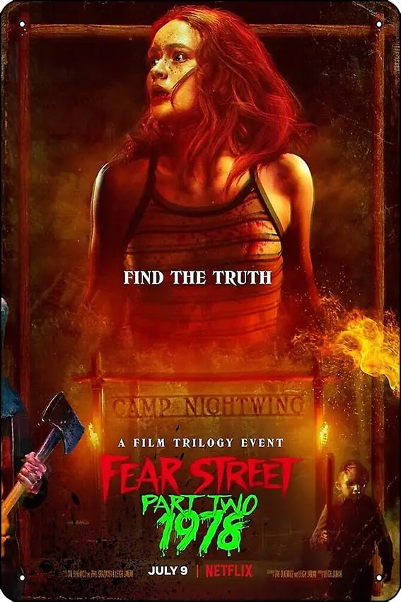 Fear Street Part Two - 1978 (2021) Movie Poster Metal Tin Sign Plaque Man Cave Wall 8x12 Inch Wall Art Decoration