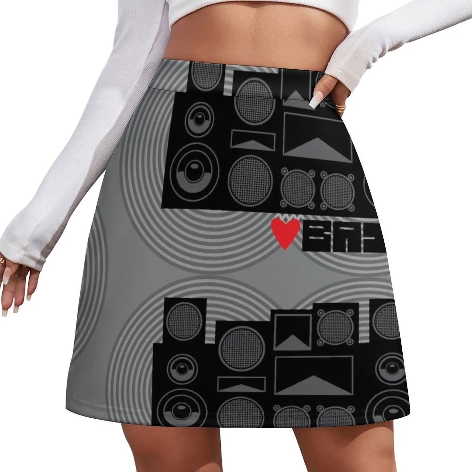 

Мини-юбка Love Bass Love Music Speakers, модная корейская одежда, шорты, сексуальная юбка, юбки для женщин